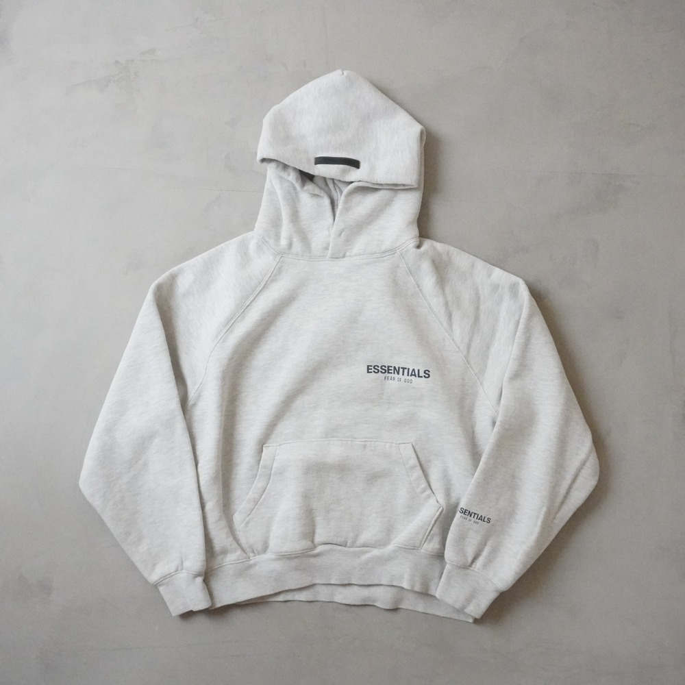 Fear of God Essentials Hoodie XS Oatmeal Heather Grey Raglan Pullover Streetwear